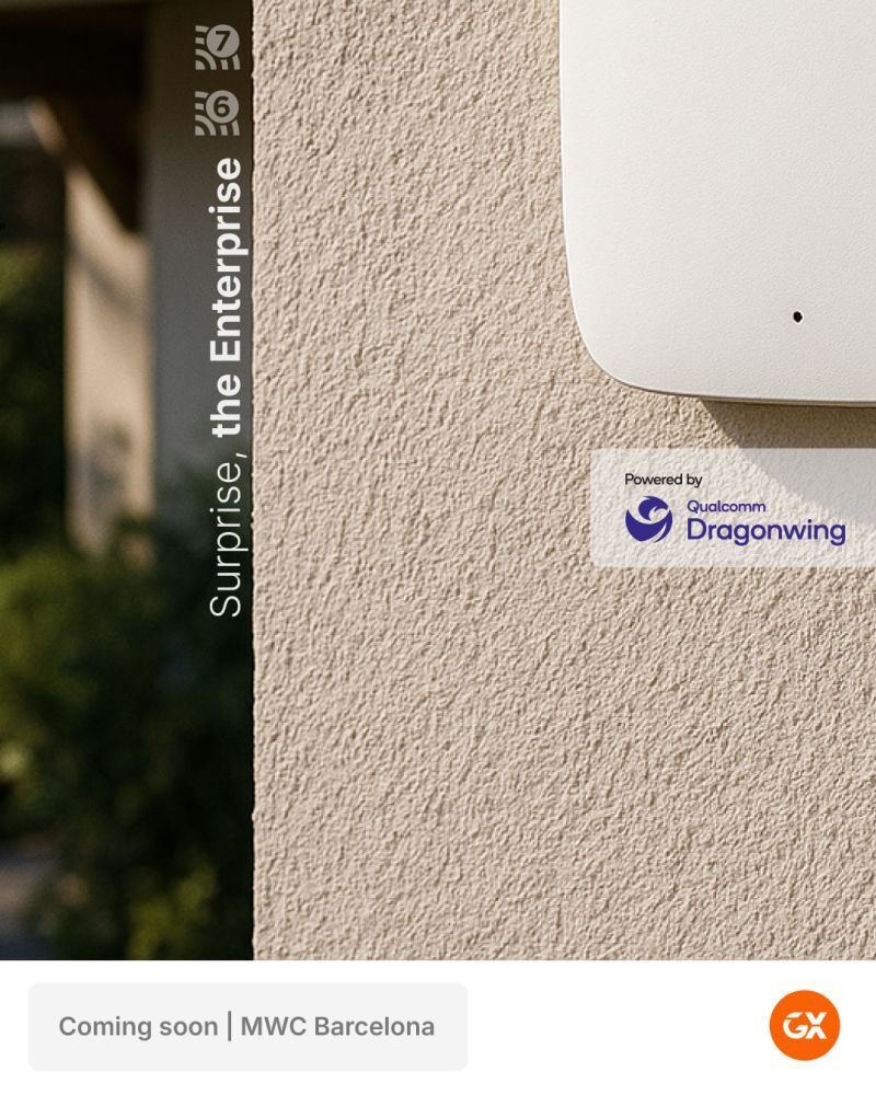 gxgroup_eu's tweet photo. Future of #EnterpriseConnectivity is here!

Qualcomm Dragonwing™ powered #WiFi6 &amp; #WiFi7 gateways delivering powerful #AI performance for next-gen industrial and enterprise networks.

Launching at MWC Barcelona #MWC2026 🚀

#EnterpriseNetworking #Innovation #NextGenConnectivity https://t.co/hUHHERXm90