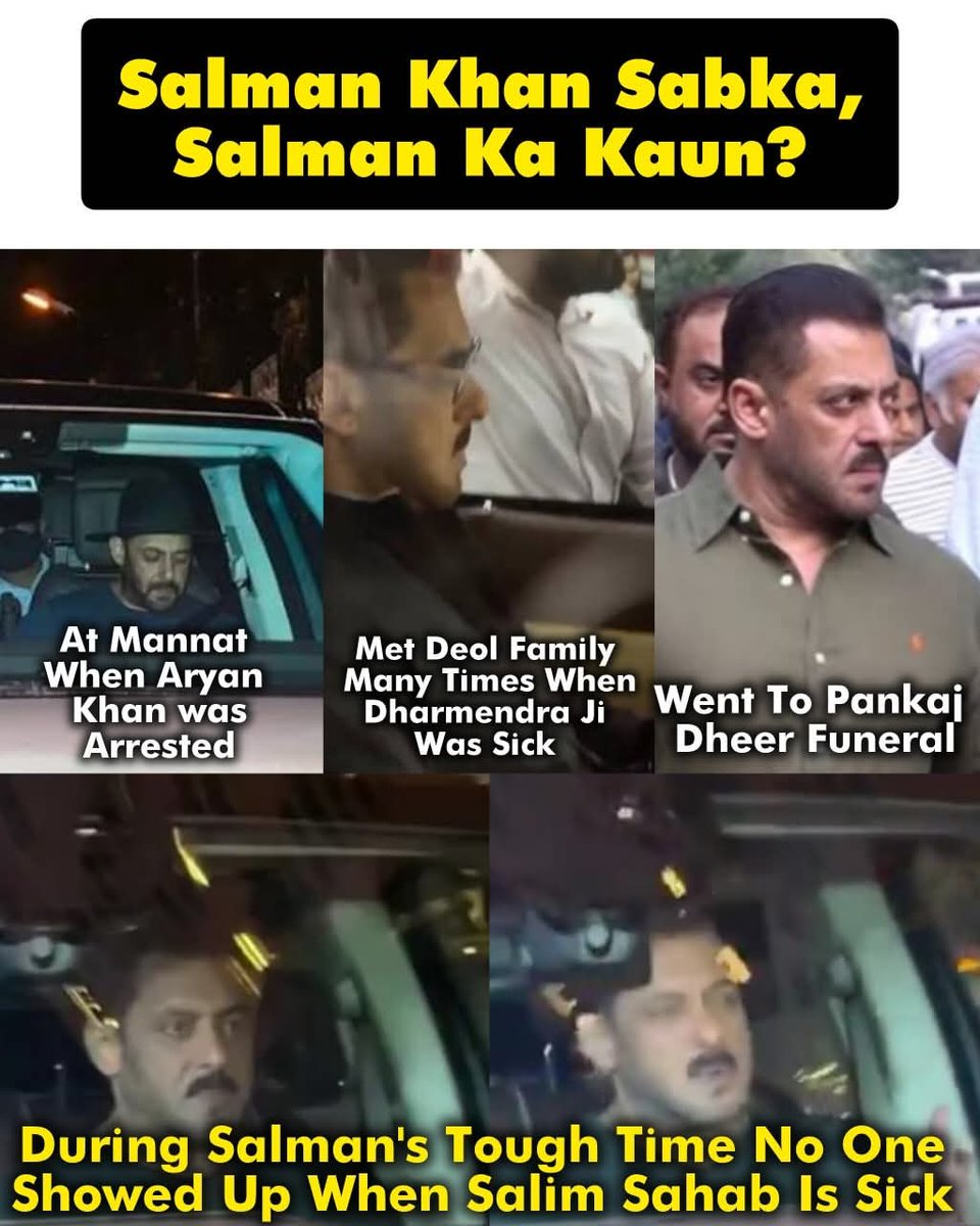 Only #sanjaydutt from bollywood visited #SalmanKhan's father at hospital and I don't know where that wing for whom Salman Khan tweets , offer songs - roles in film - cameos and works for their script against the level for sake of friendship and Being human yojana 🙂