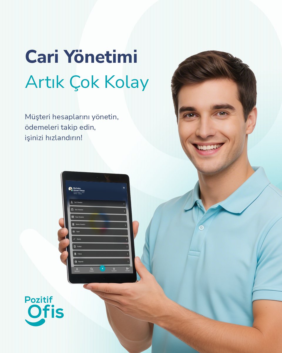 pozitifofis's tweet photo. Cari Yönetimi Artık Çok Kolay!

Müşteri hesaplarını yönetin, ödemeleri takip edin, işinizi hızlandırın.
Pozitif Ofis ile cari takibi tek ekranda, zahmetsiz ve hızlı.

İşinizi her yerden y��netin.

#pozitifofis #cariyönetimi #erp #önmuhasebe #erpdeişinkolayı https://t.co/yFpVJgNY9h