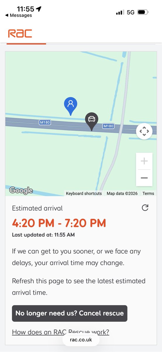 EdwardBrett13's tweet photo. @RAC_Care again I’m let down by your company. Had a tyre go along with a starter motor on the side of a busy motorway and I’m told it’s 5 hour wait for recovery minimum https://t.co/Ye7kEA9z1d