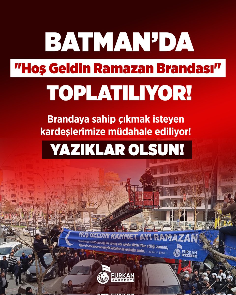 Batman'da " Hoş Geldin Ramazan Brandası " toplatılıyor! 

Brandaya sahip çıkmak isteyen kardeşlerimize müdahale ediliyor! 

YAZIKLAR OLSUN!

RamazanBrandasına SertMüdahale
#BatmanEmniyeti