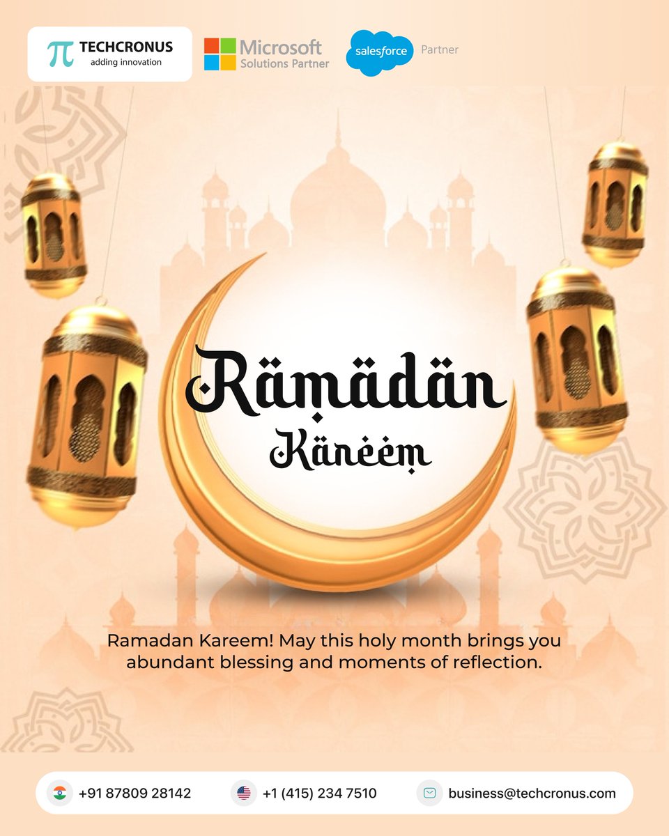 🌙 Ramadan Mubarak, may this holy month bring peace, prosperity, and success to you and your family.

#RamadanMubarak #Techcronus