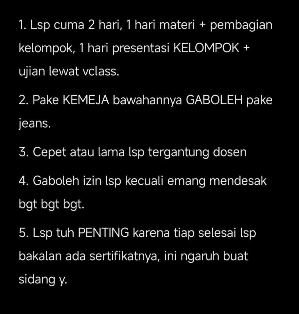 yuji! Buat maba yg masih bingung perihal lsp