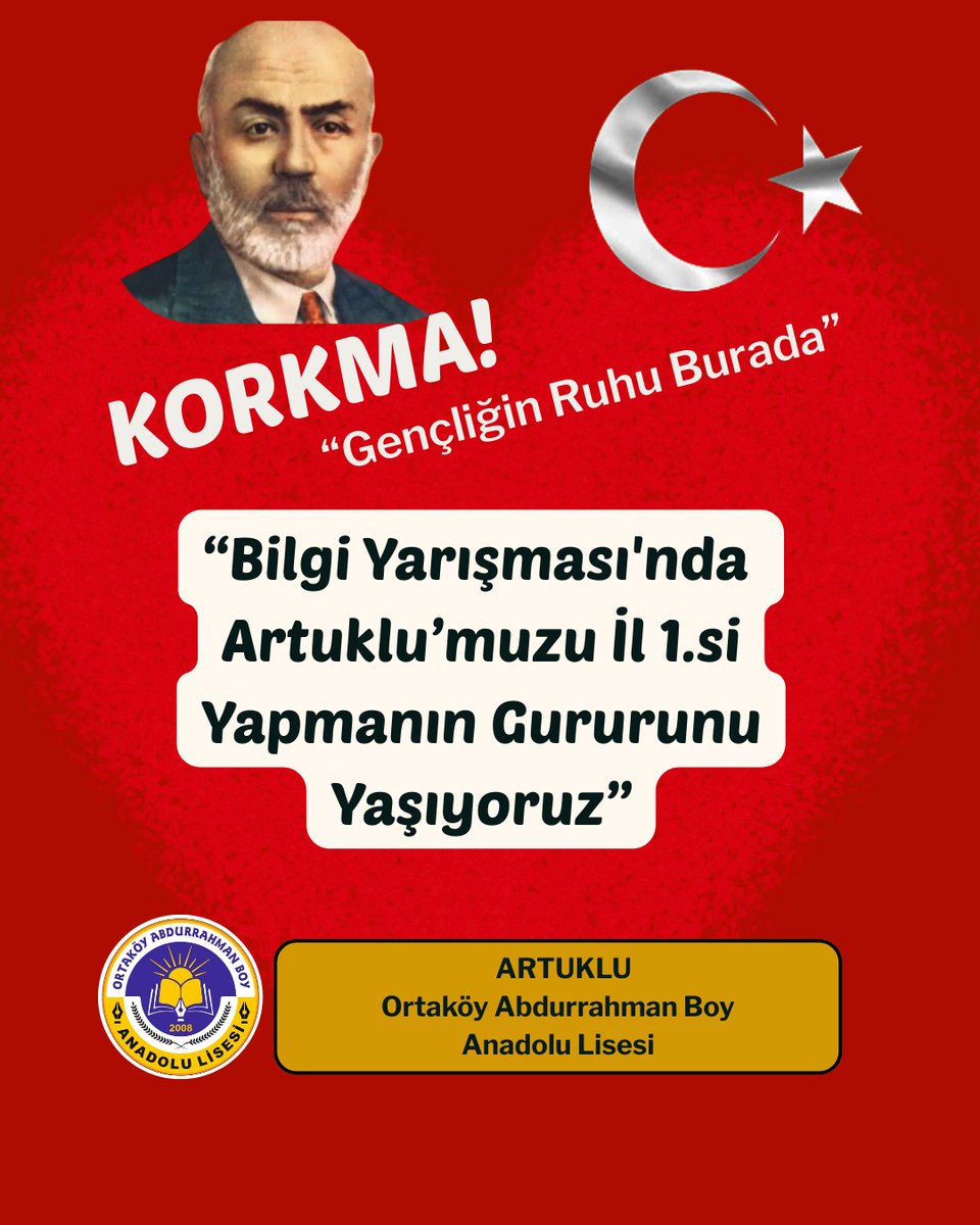 Tebrikler Gençler 
#korkma
#gencliginruhuburada
<a href="/tcmeb/">Millî Eğitim Bakanlığı</a> <a href="/Yusuf__Tekin/">Yusuf Tekin</a> <a href="/meb_ogm/">Ortaöğretim Genel Müdürlüğü</a> <a href="/Mardin_Valiligi/">Mardin Valiliği</a> <a href="/tuncay_akkoyun/">Tuncay Akkoyun</a> <a href="/Artuklukymkm/">T.C. Artuklu Kaymakamlığı</a> <a href="/mardinilmem/">Mardin İl Millî Eğitim Müdürlüğü</a> <a href="/ali_eyyupkoca/">Ali Eyyupkoca</a> <a href="/artukluilcemem/">Artuklu İlçe Milli Eğitim Müdürlüğü</a> <a href="/mehmeteminduya1/">Mehmet Emin DUYAN</a>