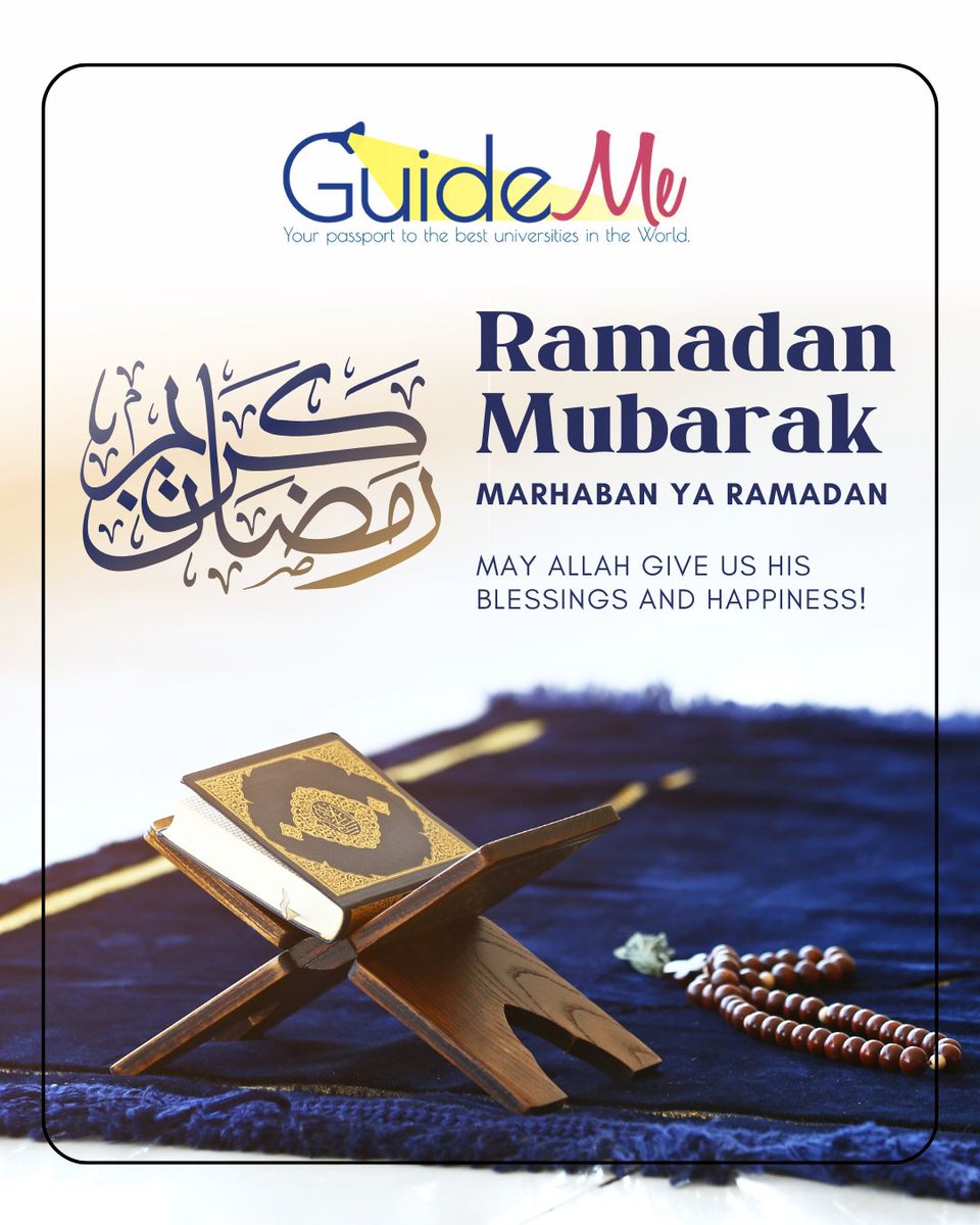 GuideMeEdu's tweet photo. Ramadan Mubarak 🌙✨
May this blessed month bring peace, reflection, and abundant blessings to you and your families. Wishing everyone a Ramadan filled with gratitude, kindness, &amp; new beginnings.

#RamadanMubarak #Ramadan2026 #BlessedMonth #RamadanWishes #GuideMe  #CommunityFirst https://t.co/EyMzZ4W83f