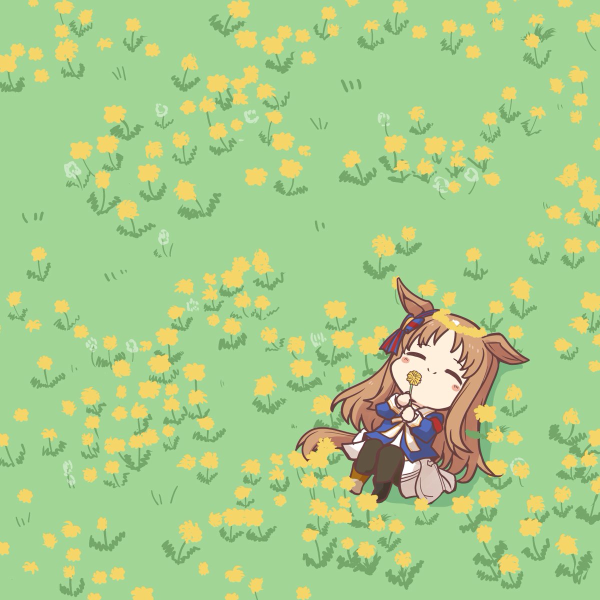 soramuko's tweet image. “神様 見わたす限りに
きれいなタンポポを
咲かせてくれ”
#グラスワンダー生誕祭2026