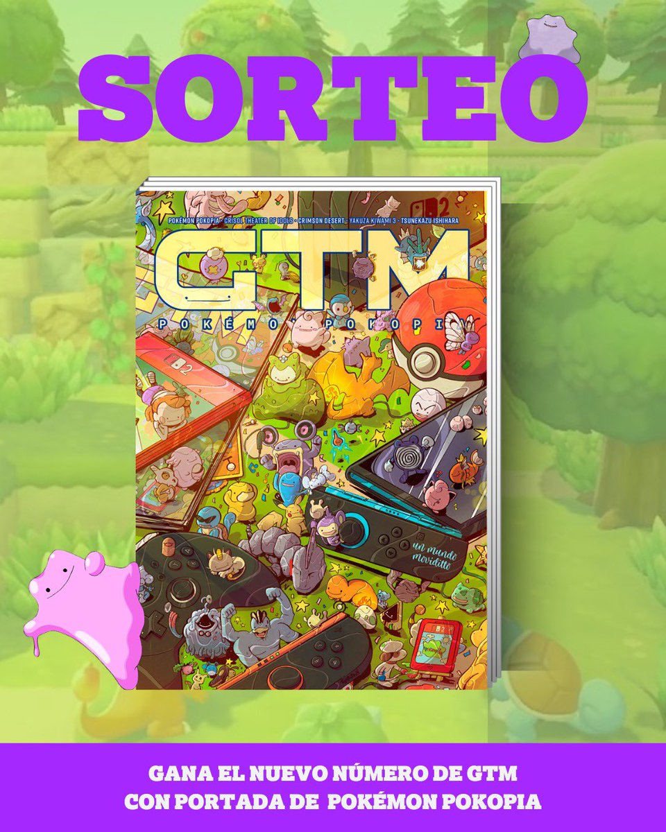 🌳SORTEO🌳

¡Gana el nuevo número de la revista GTM con esta preciosa portada de Pokémon Pokopia!

1️⃣Haz RT
2️⃣Sigue a @gamestribune e <a href="/inanilux/">ina🪴</a> 
3️⃣¡Menciona a cuál Pokémon copiarías si fueras un Ditto!

🗓️Fin 27/02/2026 - Válido para Península
