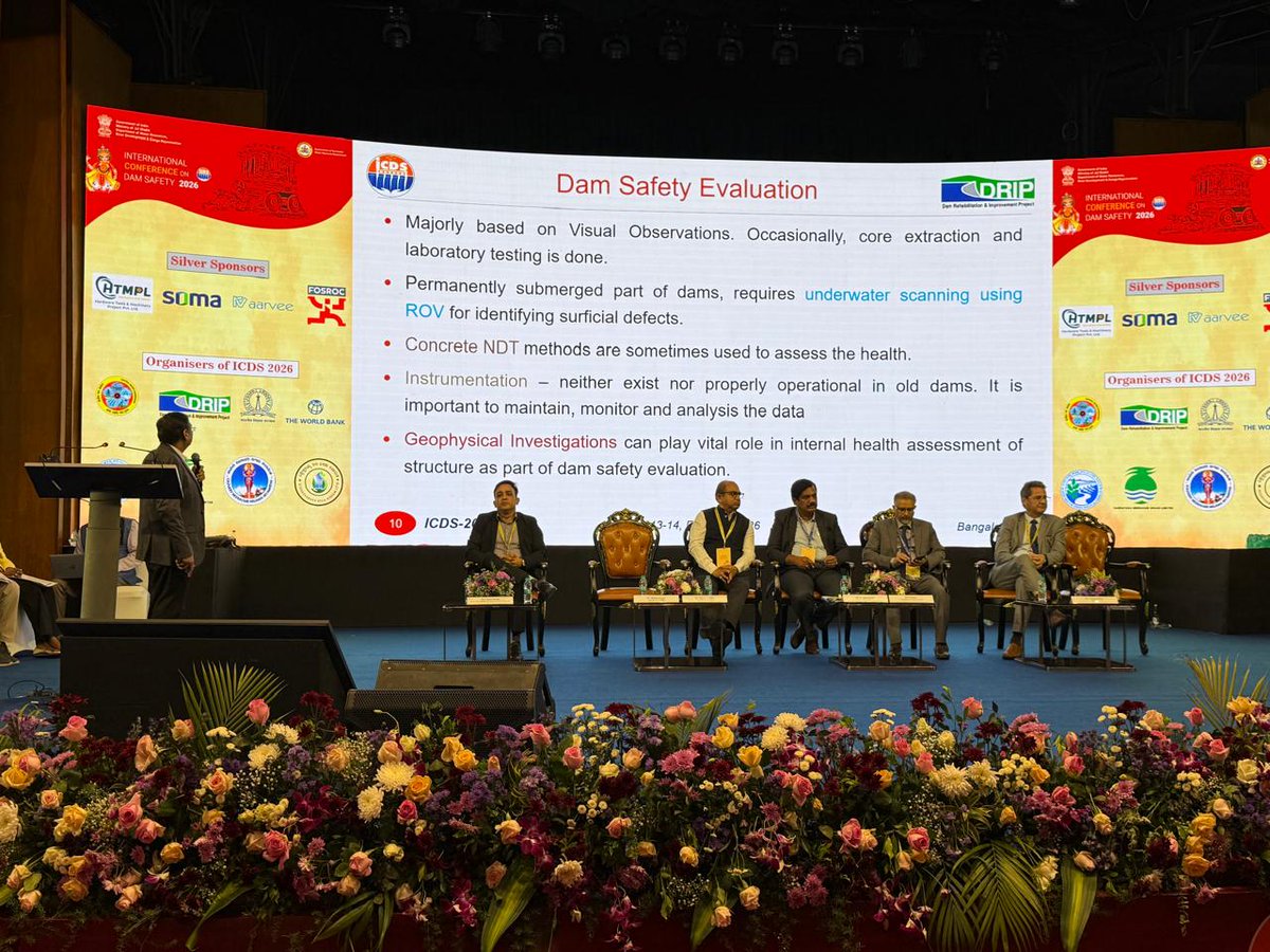 csmrsdelhi's tweet photo. On Day-1 of International Conference on Dam Safety (ICDS) 2026, Dr. Manish Gupta, Scientist-E, CSMRS, spoke on advanced dam safety evaluation tools such as geophysical investigations and ROV under theme focused on "Innovation in Structural Health Assessment of Dams and Rehabilitation" #DamSafety #Geophysics #ROV #Innovation #JalShakti #ICDS2026 #StructuralHealth