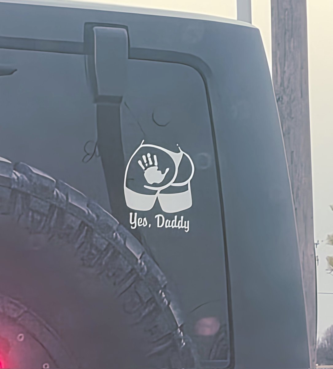 Hellooitsnina's tweet photo. I saw some interesting stickers on the back of someone Jeep, while getting coffee https://t.co/feN4jN4m2M