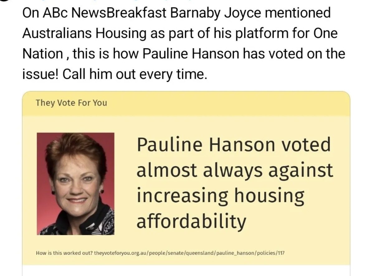 PeterDo25464905's tweet photo. When you next vote #PutOneNationLast @OneNationAus @PaulineHansonOz @MRobertsQLD @SenatorSeanBell don't vote for you. https://t.co/nEtRNF0B5W