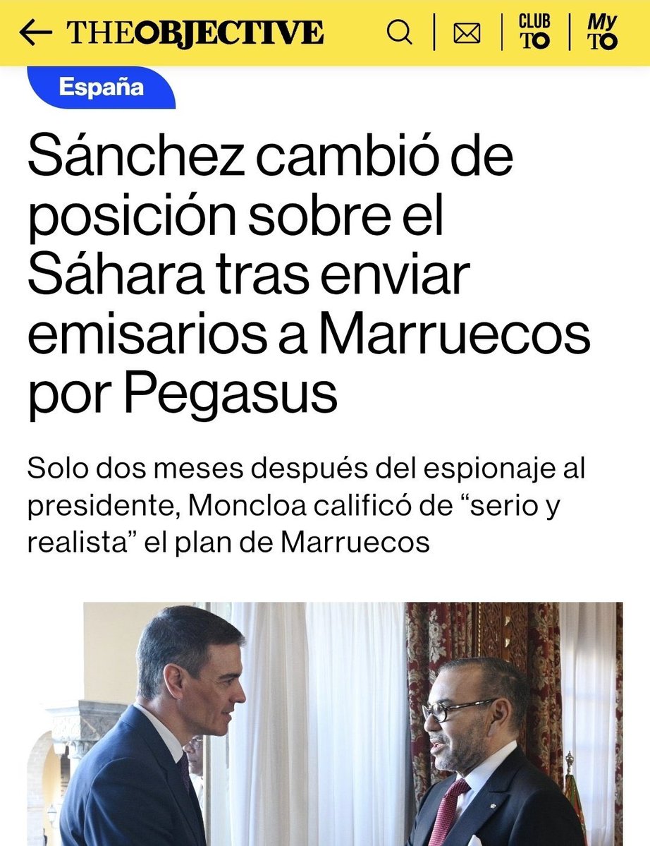 <a href="/elonmusk/">Elon Musk</a> <a href="/TRobinsonNewEra/">Tommy Robinson 🇬🇧</a> Sánchez changed his position on the Sahara after sending emissaries to Morocco regarding Pegasus
Just two months after the spying on the president, Moncloa described Morocco's plan as "serious and realistic"