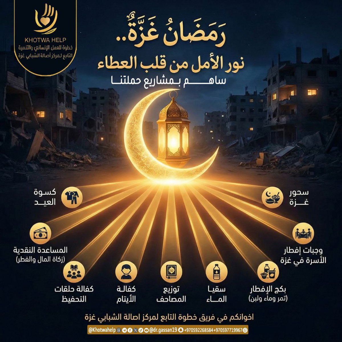 KhotwaHelp's tweet photo. ✨ساهم بمشاركتك في مشاريع الحملة:
 وجبات إفطار الأسر في غزة
سحور غزة
بكج الإفطار (تمر – ماء – لبن)
سقيا الماء
توزيع المصاحف
كفالة الأيتام
كفالة حلقات التحفيظ
المساعدة النقدية (زكاة المال والفطر)
كسوة العيد

#رمضان_غزة #حملة_رمضان_الخير #نور_الأمل #غزة #إفطار_صائم #كفالة_يتيم https://t.co/3KRwO858SW