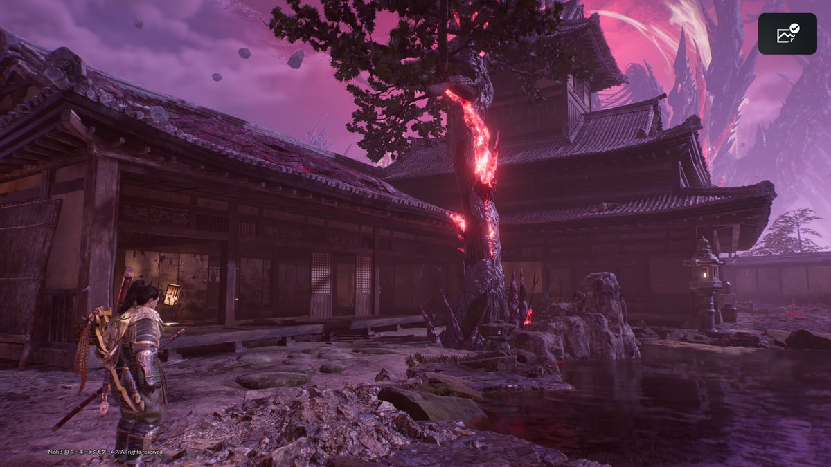 K0HALOID's tweet image. 仁王3の幕末、見覚えのある場所がちらほらあって、あんなに綺麗だったのに…という悲しい気持ちでいっぱいになる。庭の木、大きく育ちましたね………