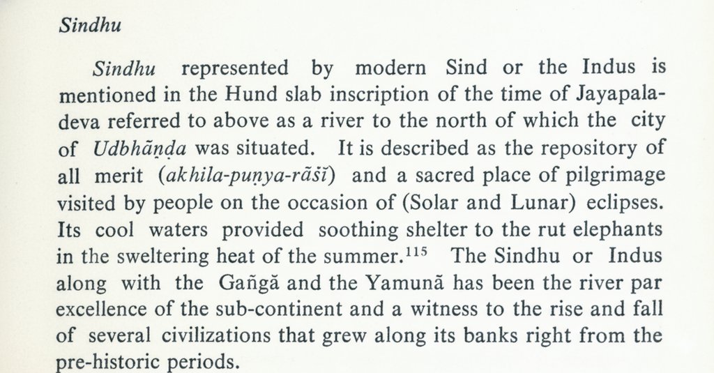 The Indus river along with all its tributaries is sacred.The Hund slab inscription of Jaypaladeva praises Indus in the loftiest of terms describing it as Akhila-punya-rashi or the repository of all merit.I wonder if ppl also immersed ashes of their dead into the river back then