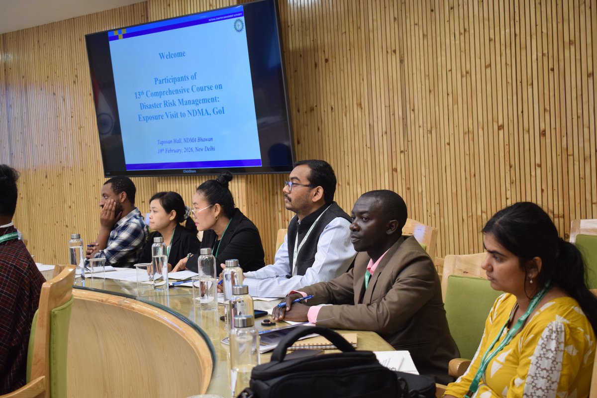 ndmaindia's tweet image. Participants of the International Course on 13th Comprehensive Disaster Risk Management (DRM), organised by @nidmmhaindia, visited @ndmaindia as part of their orientation programme. 
#NDMA #DRR #disasterstudies #nidm
