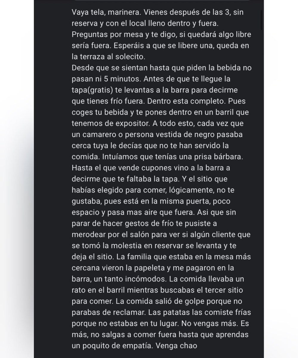 soycamarero's tweet photo. Estos clientes mejor no tenerlos… https://t.co/UqzBsJW4JW