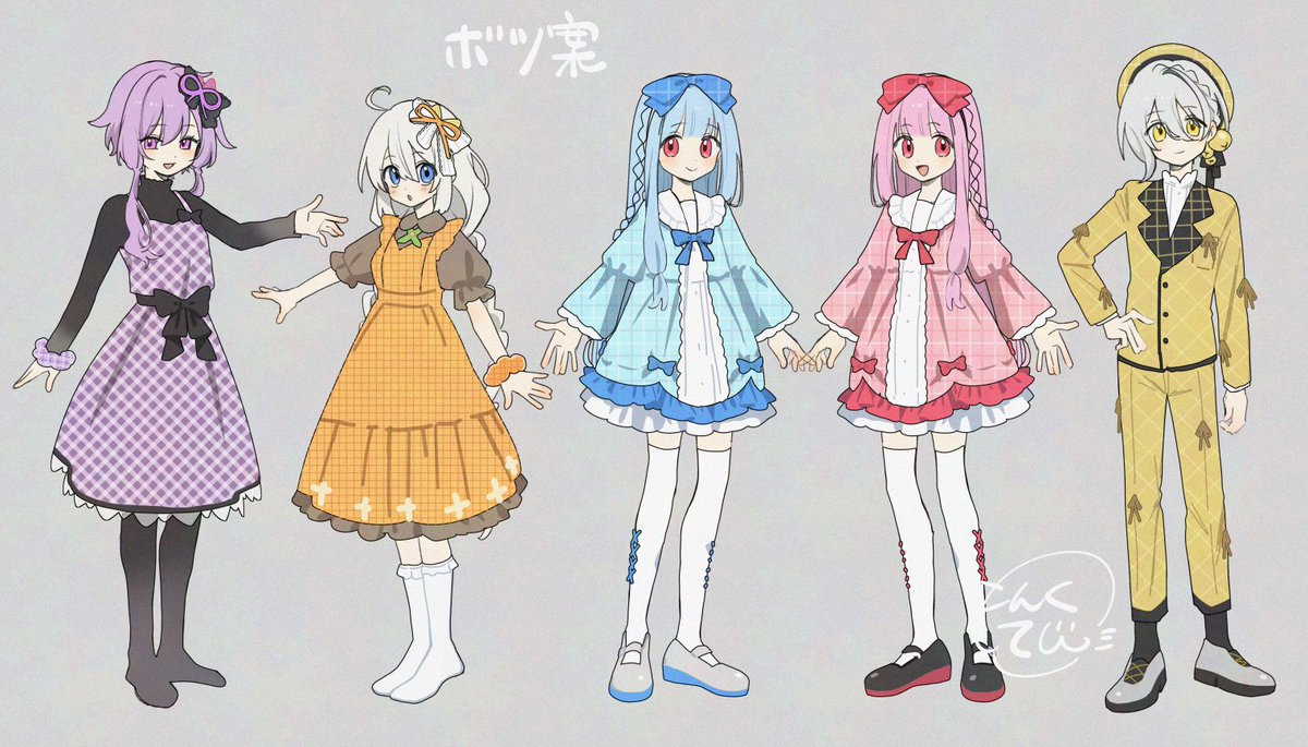 掲載OKを頂いたので。
A.I.VOICE5周年×OIOIコラボグッズの、結月ゆかり･紲星あかり･琴葉姉妹･伊織弓鶴の衣装デザイン案とおまけの没案です〜