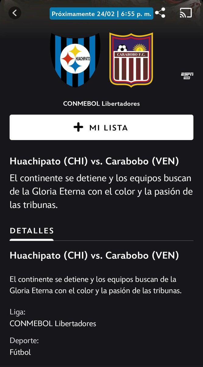 En la miniatura de la búsqueda,  el escudo del Carabobo está actualizado,  en la descripción del encuentro no.

<a href="/disneyplusla/">Disney+ Latinoamérica</a>