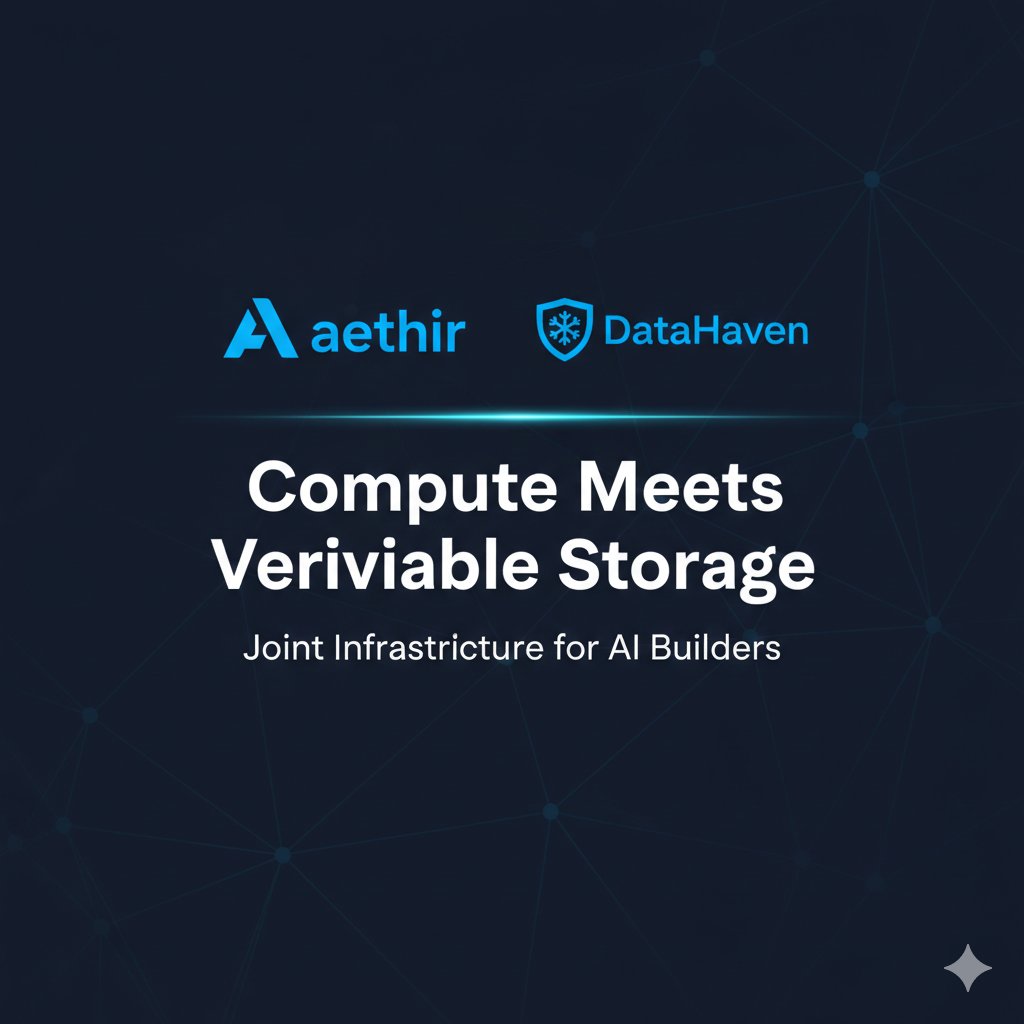 azaharonline24's tweet image. The partnership matters because AI needs both power and memory. @aethircloud supplies decentralized GPU resources and @DataHaven_xyz ensures private verifiable storage for outputs and models. A balanced foundation for next generation AI systems. #DataHaven #Aethir #Web3 #AIStack