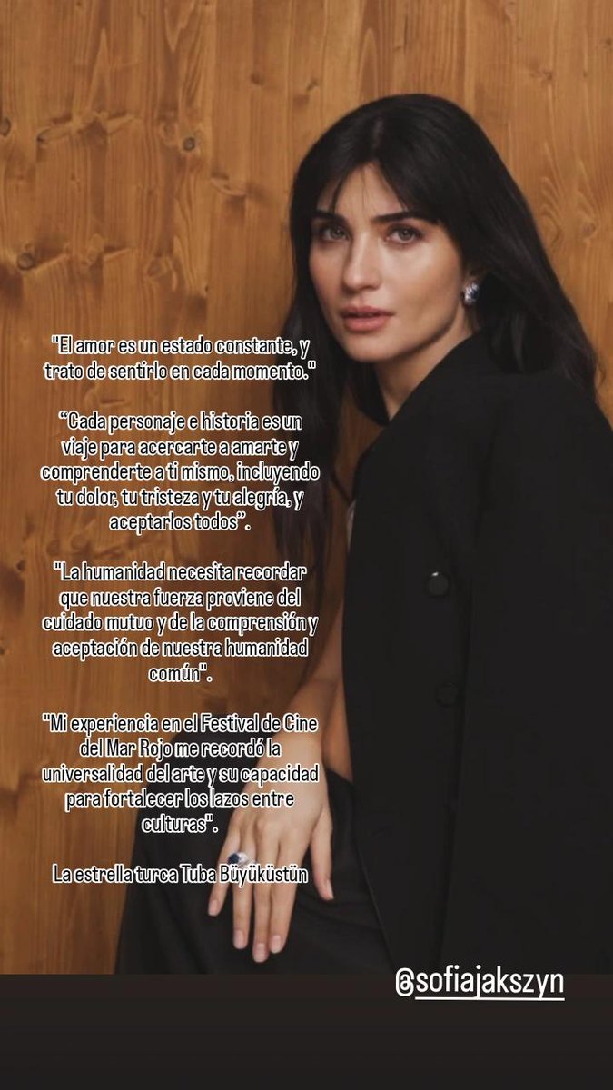 #Repost <a href="/hiamag/">مجلة هي</a> &amp;  @tubabustun.official 

Este febrero, la actriz turca Tûba Büyüküstün reflexiona sobre cómo el amor está presente en su forma de escuchar, conectar y afrontar la vida y el trabajo.

En su sincera conversación !!!