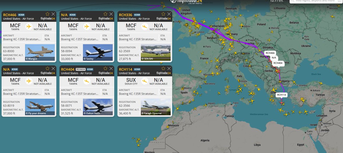 ✈️Several KC-135 Stratotankers are en route southbound.