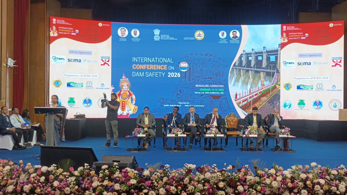 csmrsdelhi's tweet photo. On Day 2 of #ICDS2026, Technical Session focused on "Ageing dams : State of Art Rehabilitation Practices" was Chaired by Dr. J. Chandrashekar Iyer and Dr. R. Chitra, Director, CSMRS. Shri Uday Bhanu Chakraborty, Scientist C, CSMRS, presented his paper highlighting the construction technology and QA/QC procedures for rockfill dams with case studies. Dr. R. Chitra, Director, CSMRS, concluded the session with powerful summary on challenges in ageing dams and compatible rehabilitation measures to ensure our dams remain safe for decades to come. #DamSafety #CSMRS #JalShakti #AgeingDams #ICDS2026