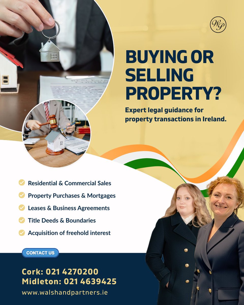 walsh_partners's tweet image. Making your next move? 🏠🏢
At Walsh and Partners, we handle the legal complexities so you can focus on the milestone.

🌐 walshandpartners.ie
.
.
.
#WalshAndPartners #PropertyLaw #Conveyancing #IrelandProperty #Cork #Midleton #LegalAdvice