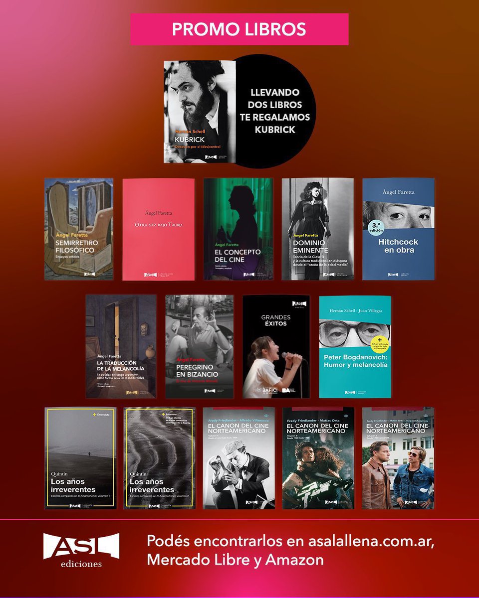 ¡Continúa la PROMO ASL ediciones!

Con la compra de 2 (dos) libros a elección te regalamos uno.

6 cuotas sin interés
+ envío gratuito

Faretta / Quintín / Schell / Villegas / Friedlander 

Link:
bit.ly/3HQWuRR