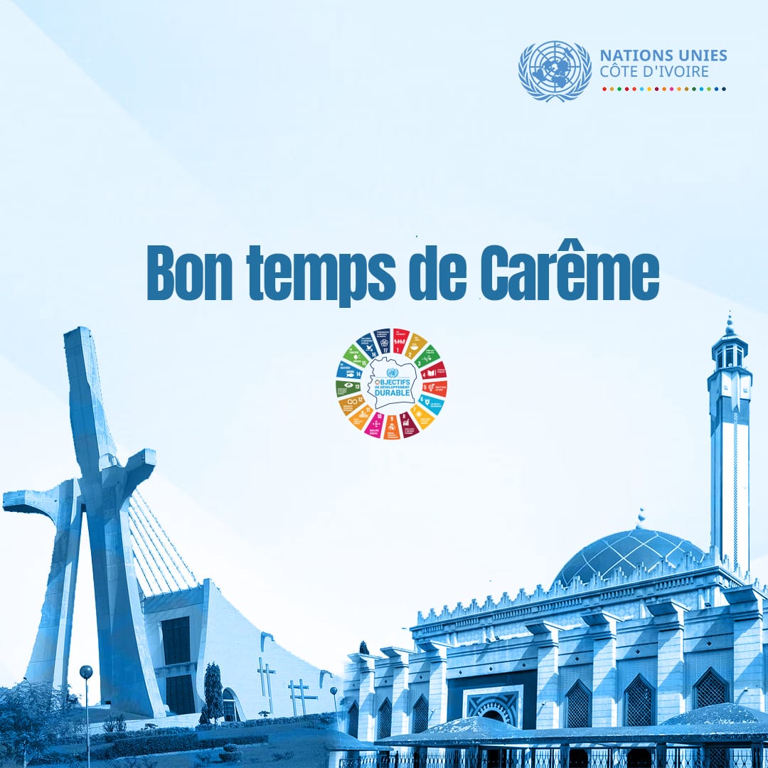 ☪️ ✝️ Le carême chrétien et le ramadan débutent aujourd’hui en Côte d'Ivoire, portés par des valeurs communes : paix intérieure, partage et solidarité.

🙏 Les Nations Unies en Côte d’Ivoire souhaitent à toutes et à tous un bon temps de carême !