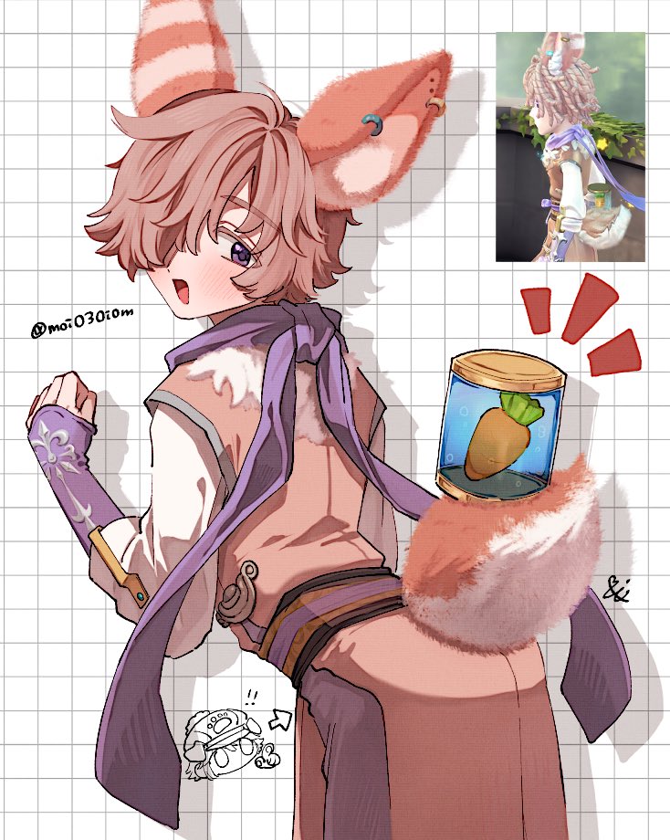 携帯品が尻尾の上に載ってるみたいになるの可愛い🥕

※テイマーﾎﾟﾁｬﾝが腰の装飾の描き忘れを教えてくれています。やさしいね