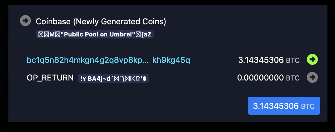 AND ANOTHER ONEEEE

someone just solo-mined a block with <a href="/Public_Pool_BTC/">Public Pool</a> on umbrel

4 blocks in less than a year. the simulation is broken and we love it