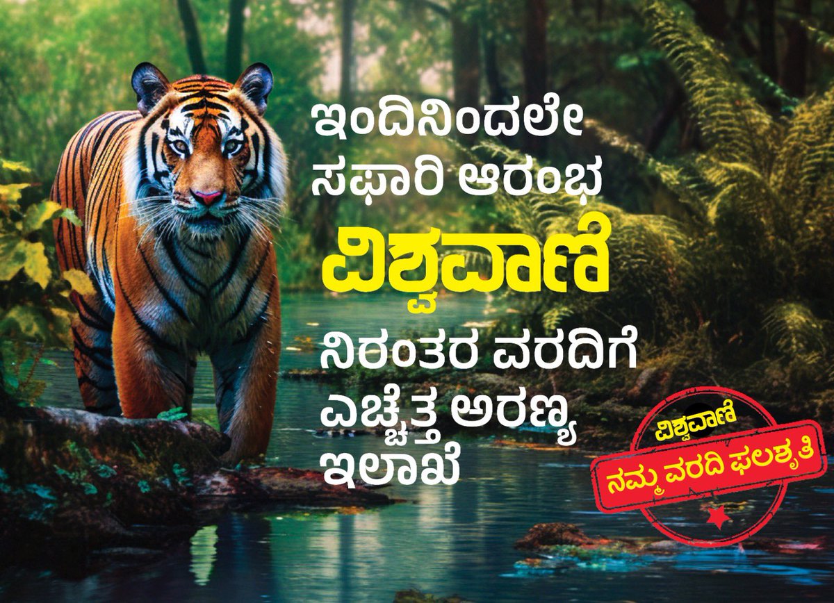 VishweshwarBhat's tweet photo. Victory for persistent journalism! 📰 After a 15-day relentless campaign by @VishwavaniNews highlighting the impact on tourism & livelihoods, the Karnataka Forest Dept has finally decided to resume Tiger Safaris in Bandipur & Nagarahole. A big move for wildlife enthusiasts! 🐅🐾 

#KarnatakaTourism #TigerSafari #Bandipur #Nagarahole #VishwavaniImpact