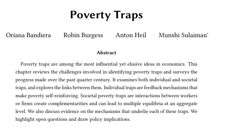 STICERD_LSE's tweet image. In case you missed it

Read our latest #Development #DiscussionPaper on #PovertyTraps by Oriana Bandiera, Robin Burgess, Anton Heil and Munshi Sulaiman

sticerd.lse.ac.uk/_NEW/PUBLICATI…