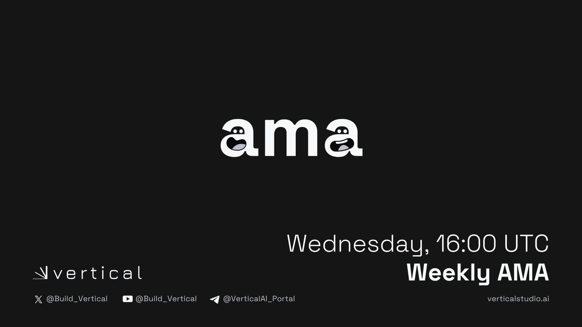 Join us today for the Vertical Special AMA ⚡️

We’ll be making the official announcement for the Vertical Motion launch during the Space

The first people on the waitlist will get access to test it out

Our AMA starts at 16:00 UTC - make sure to set a reminder!