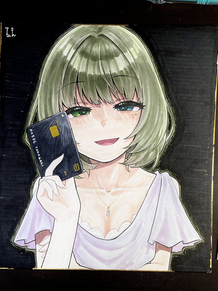 高垣楓 「SKEB色紙できたー "買おう"とする楓さん」|アキなゃんのイラスト