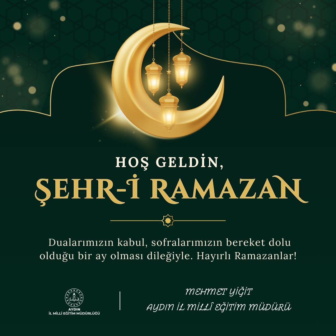🌙 On bir ayın sultanı Ramazan ayının tüm kalplere yardımlaşma ve hoşgörü tohumları ekmesi ümidiyle oruç ibadetinin kapılarını aralıyor, huzur ve fazileti hayat soframızda ağırlıyoruz.

HOŞ GELDİN YA ŞEHR-İ RAMAZAN! 

<a href="/tcmeb/">Millî Eğitim Bakanlığı</a> 
<a href="/Yusuf__Tekin/">Yusuf Tekin</a> 
<a href="/mehmetyigitmem/">Mehmet YİĞİT</a>