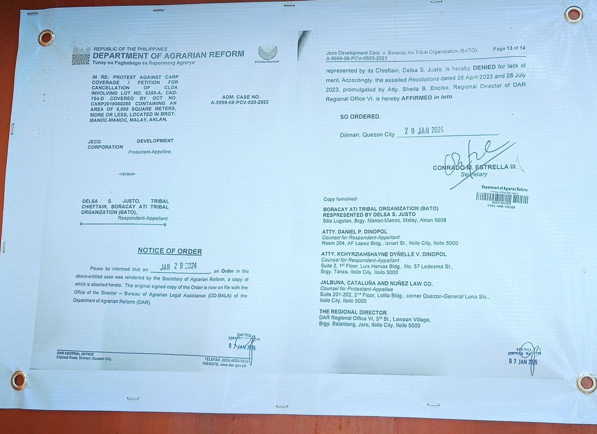 Mariin nating kinokondena ang ginawang pagbakod ng claimants sa lupa ng mga Ati sa Station 3 sa Boracay. 

Bakit ipinagkakait sa mga Ati ang kanilang lupa kung wala pang pinal na desisyon ukol dito? 

Ang napakahalagang usaping ito sa karapatan sa lupang pagmamay-ari ng mga Ati