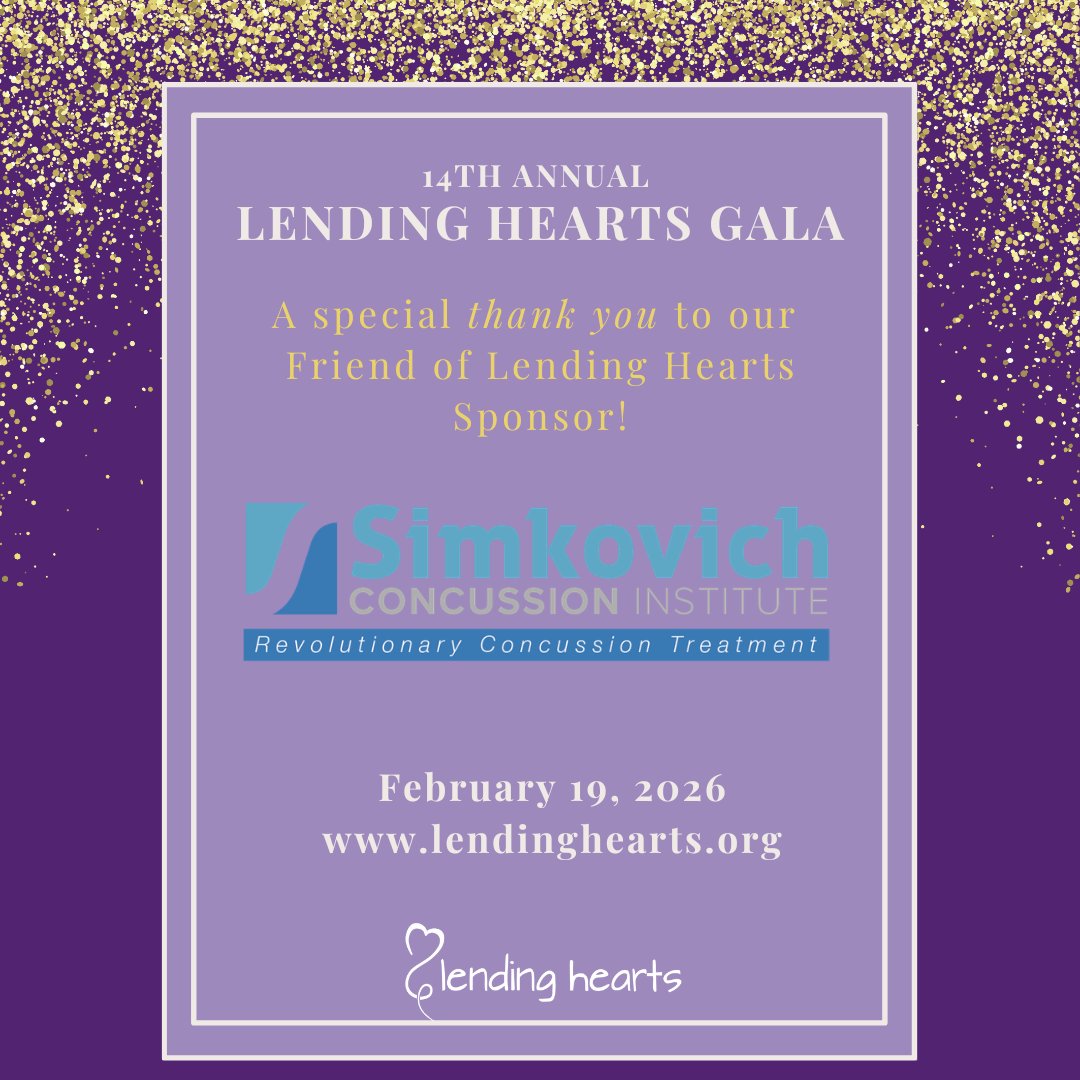 Many thanks to our dear friends, <a href="/SimkovichCI/">Simkovich Concussion Institute</a>, for their support of Lending Hearts and this year's Gala! We can't wait to celebrate with you and all our guests tomorrow!!
.
.
.
#LendingHearts #2026LHGala #SimkovichConcussionInstitute #cancersupport #oncology #survivorship