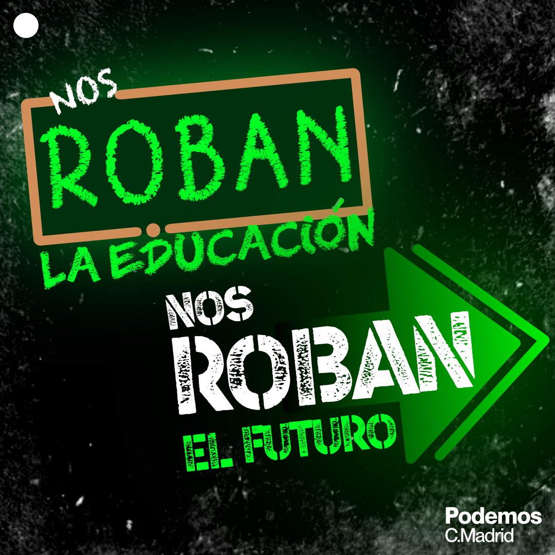 PodemosLeganes's tweet photo. La Zona Sur de Madrid merece institutos dignos, no más recortes ni precariedad. 🏫✊ Desde #PodemosLeganes apoyamos la lucha del Sindicato de Estudiantes. El futuro se defiende en las aulas y en las calles.
🗓️ 19F - 12h en Plaza de España, Leganés.
#NosRobanElFuturo https://t.co/J1zMJOpvnN