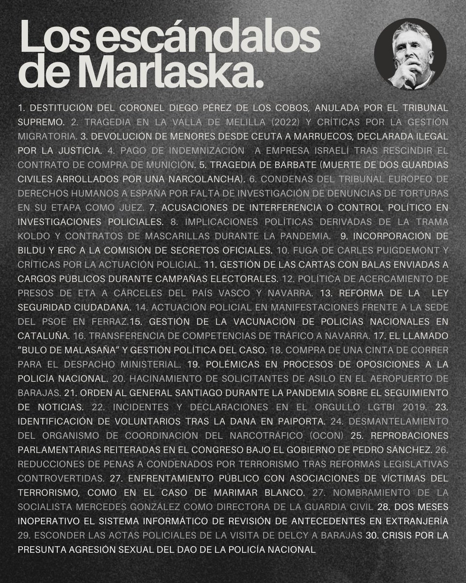 Los escándalos de Marlaska.

Son tantos que no caben en una imagen.