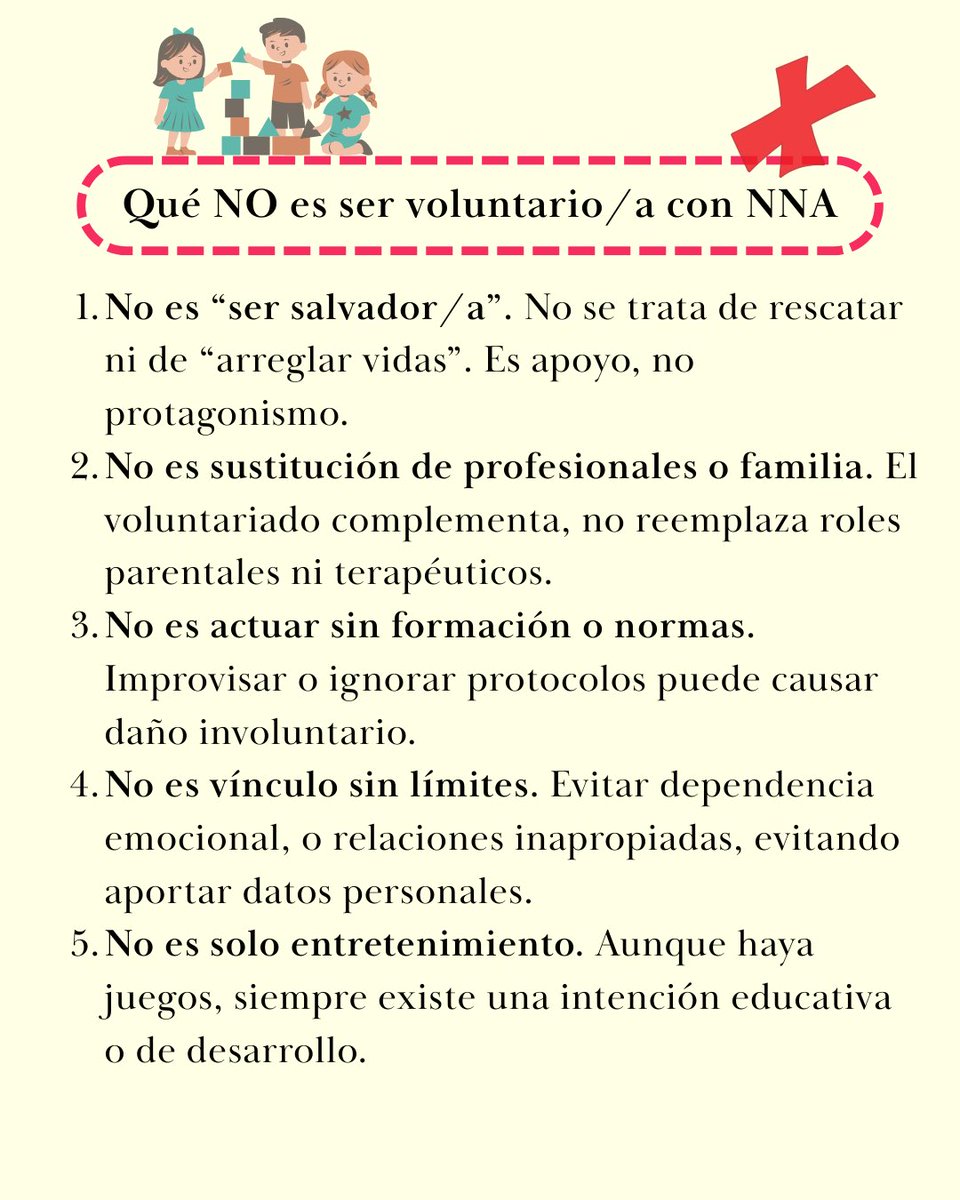 Ser voluntario/a con niños, niñas y adolescente significa colaborar de forma libre, solidaria y no remunerada en actividades que buscan el bienestar, desarrollo y protección. Implica responsabilidad, compromiso y respeto por sus derechos.