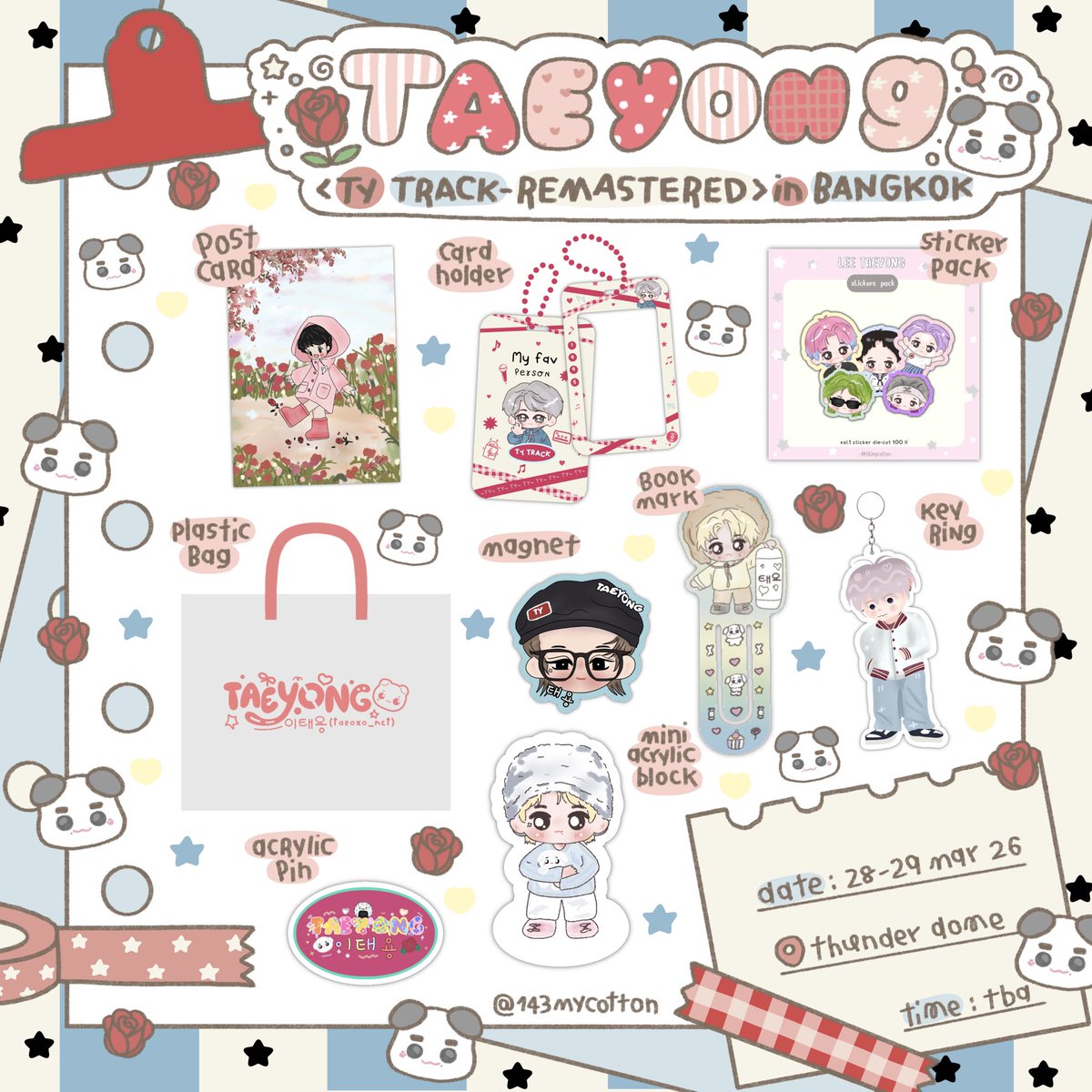 pls,rt ✎ ̼ Giveaway 𓂂 𓏸  יִ 

◟   ᩠͡♡↬ random  50 sets/day !

𖦆 ꧇ rt &amp; show this tw and concert ticket

date : 28-29 mar,2026
time : tba at thunderdome 

#TY_TRACK_REMASTEREDinBKK 
#TY_TRACK_REMASTERED 
#TAEYONG