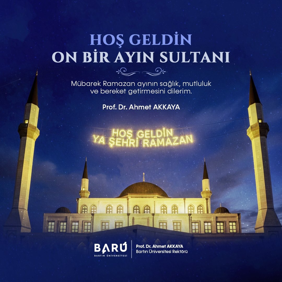 ✨🌙 Tüm İslam aleminin Ramazan ayını kutlar; bu mübarek ayın ülkemize ve tüm insanlığa bereket ve huzur getirmesini temenni ederiz.