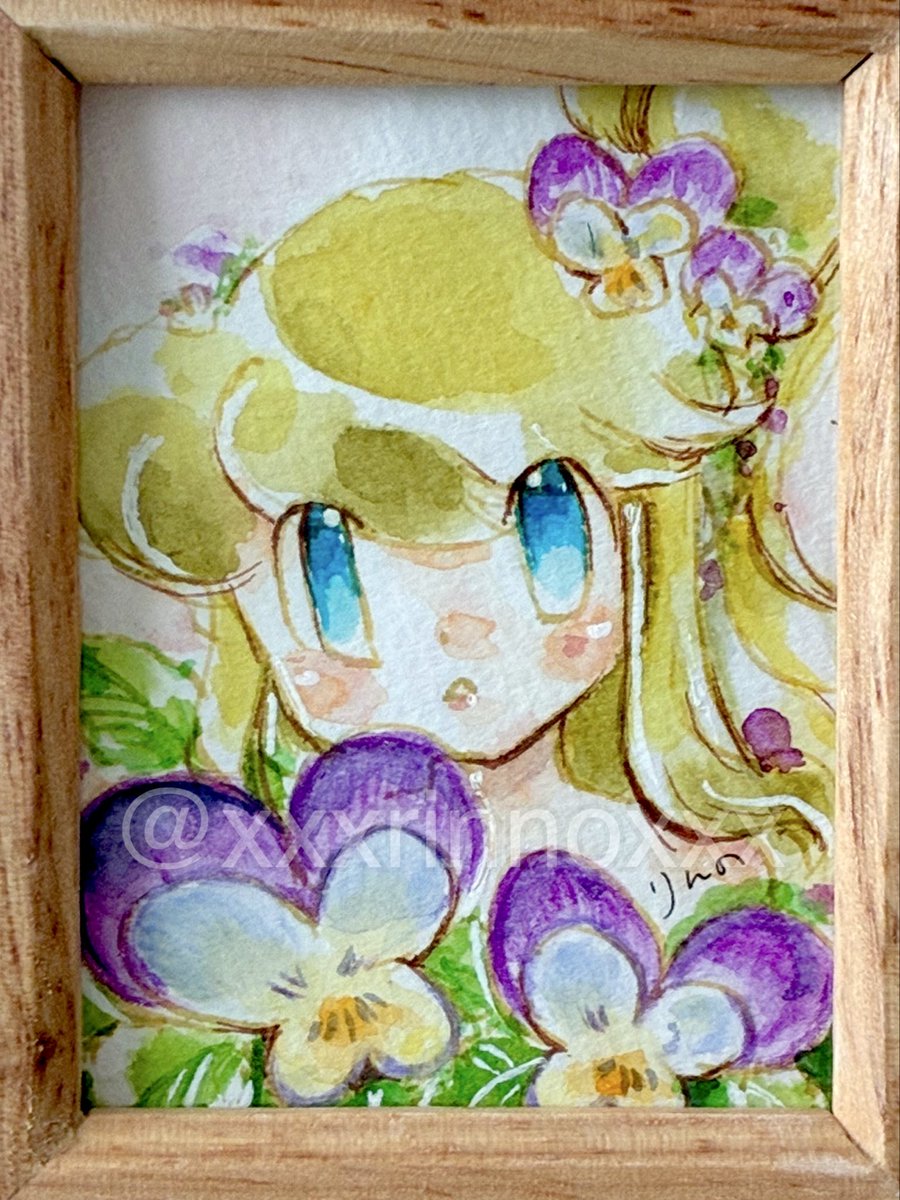 小さい絵を前みたいにササっと描こうかと思ったら老眼が進んでて難儀してしまった。
絵を描ける環境はどんどん変わって行くなあと感じました。

ビオラさん
創作/透明水彩
#ねこたんマルシェ  に展示させていただきます（2/21〜