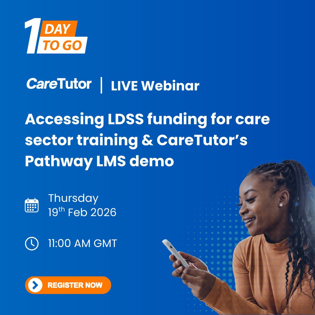 CareTutorUK's tweet photo. 1 Day to go - LDSS Funding explained! 
 
Many care providers may be eligible for LDSS Funding but may be missing out. 
 
Join our Free Webinar to learn more! 

📅 19th Feb, 11am GMT 

👉 Reserve your place: https://t.co/B77WbXgsSy https://t.co/vTza8LN9d3