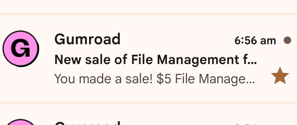 Got a new sale in my File Management template 🥳