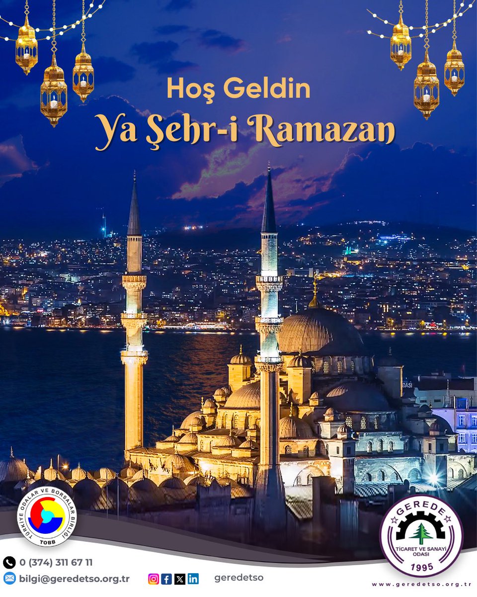 On bir ayın sultanı Ramazan-ı Şerif’in, milletimiz ve İslam âlemi için hayırlara vesile olmasını temenni ediyor; huzur, sağlık ve bereket dolu bir Ramazan ayı geçirmenizi diliyoruz.