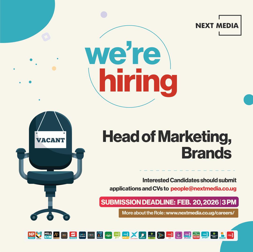 EvancoHR's tweet image. Hiring @nextmediaug 

Apply here: nextmedia.co.ug/job/head-of-ma…