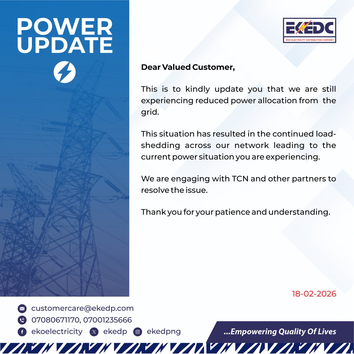 Eko Electricity Distribution PLC (EKEDP) tweet media