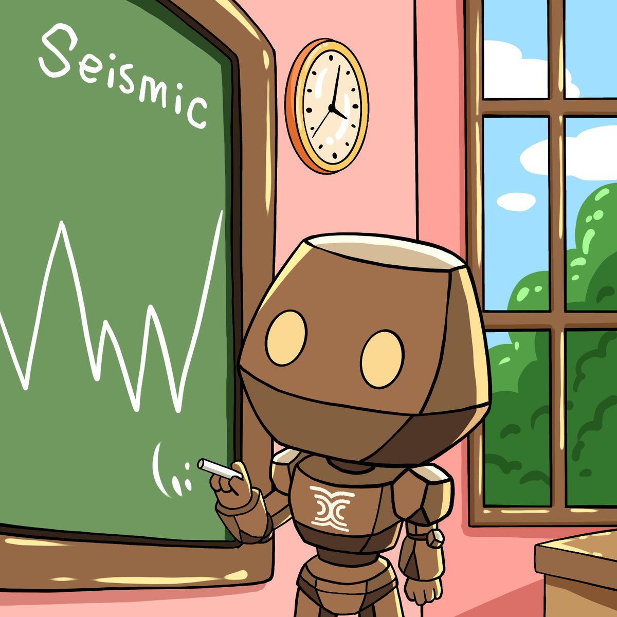 Rocky writes Seismic on the blackboard, <a href="/SeismicSys/">Seismic</a> 

then sketches the future market trend curve,

and inscribes the deepest conviction in everyone’s heart：Bullish Seismic forever.

Today the weather is perfect, bright sunshine pouring in,

just like Rocky’s mood.

From this